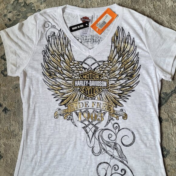 Harley-Davidson “Ride Free 1903” Winged Graphic Tee – Large (NWT) - Picture 3 of 11